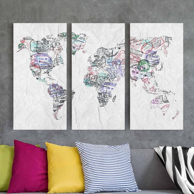Prints maps Passport Stamp World Map