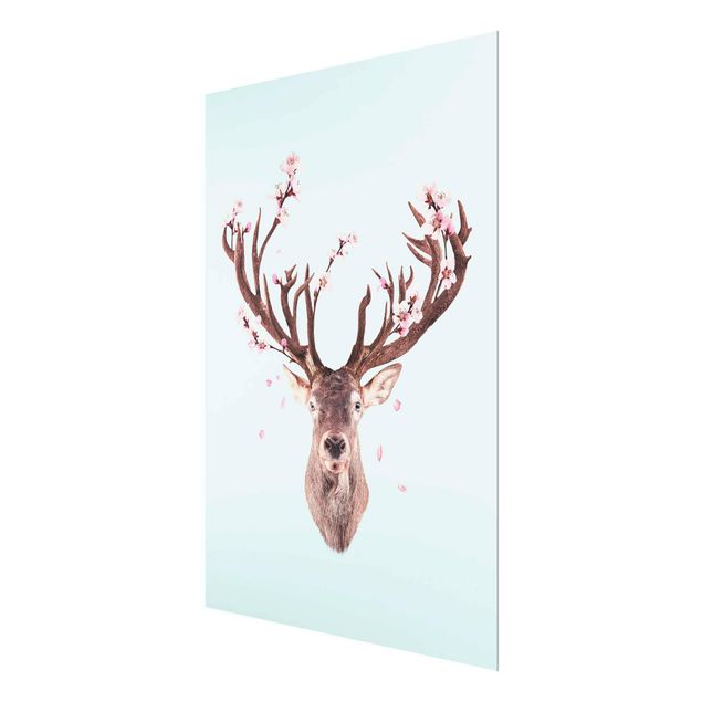 Floral picture Deer With Cherry Blossoms