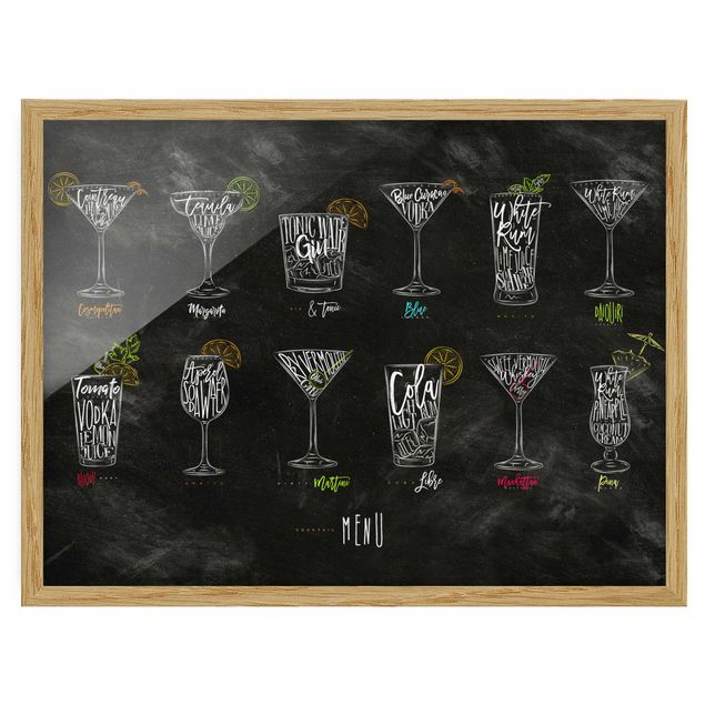Modern art prints Cocktail Menu