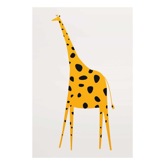 Glass prints pieces Yellow Giraffe