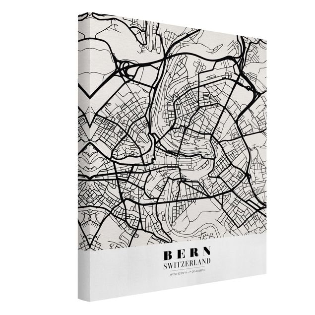 World map canvas Bern City Map - Classical