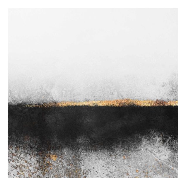 Abstract art prints Abstract Golden Horizon Black And White