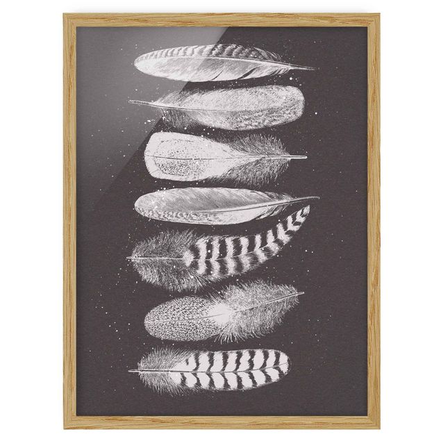 Shabby chic prints Seven Feathers - Drawing