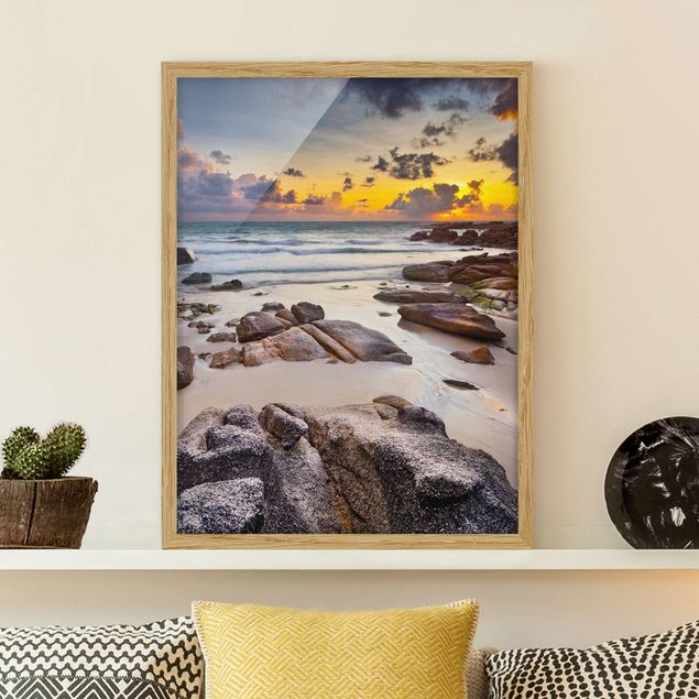 Framed beach prints Sunrise Beach In Thailand