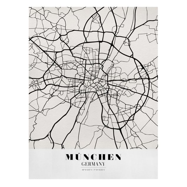 Canvas prints maps Munich City Map - Classic