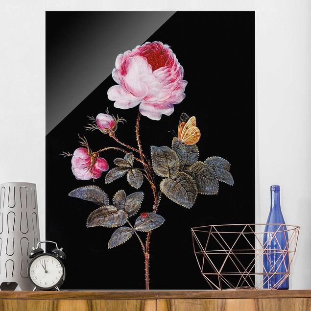 Glass prints rose Barbara Regina Dietzsch - The Hundred-Petalled Rose