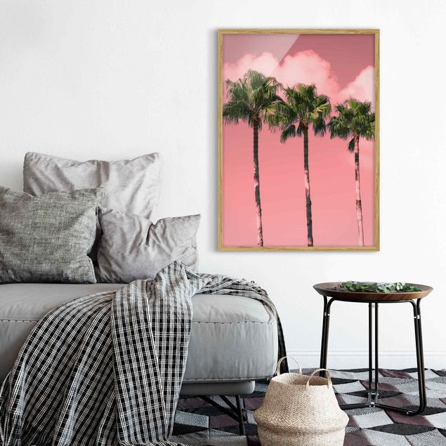 Art posters Palm Trees Against Sky Pink