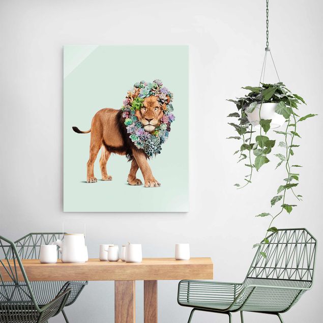 Kitchen Lion With Succulents