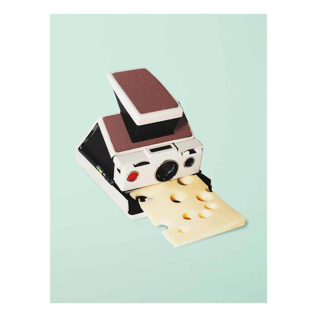 Green canvas wall art Camera With Cheese