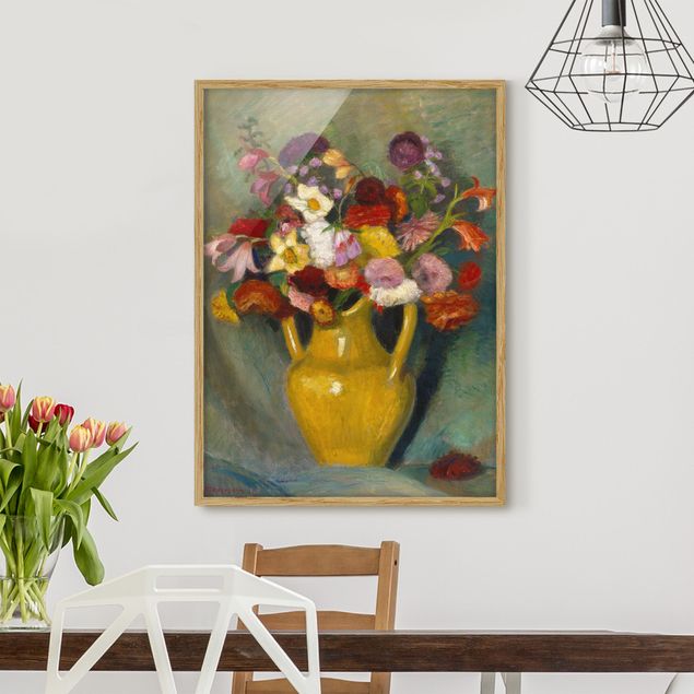 Kitchen Otto Modersohn - Colourful Bouquet in Yellow Clay Jug