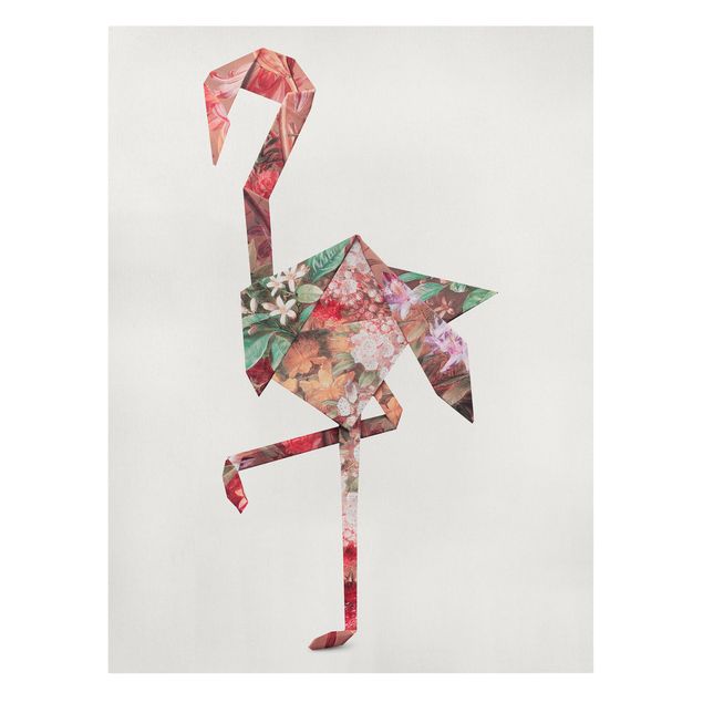 Prints animals Origami Flamingo