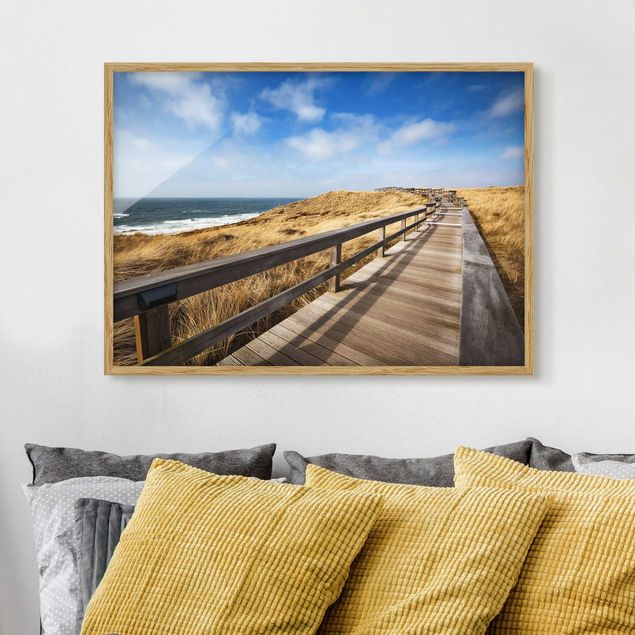 Framed beach prints Stroll At The North Sea