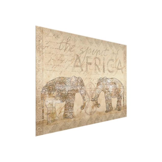 Glass prints pieces Vintage Collage - Spirit Of Africa