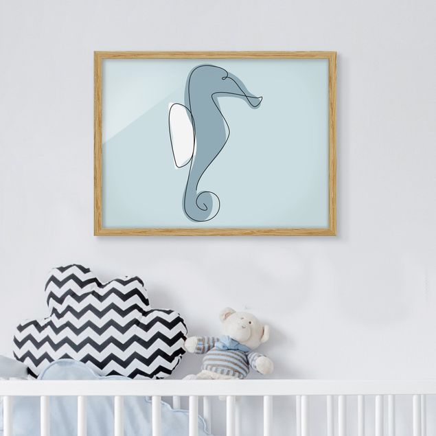 Nursery decoration Seahorse Line Art
