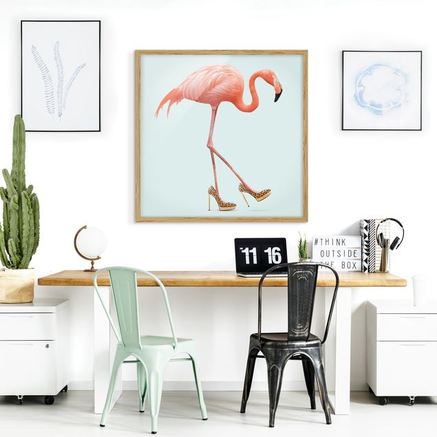 Art prints Flamingo With High Heels