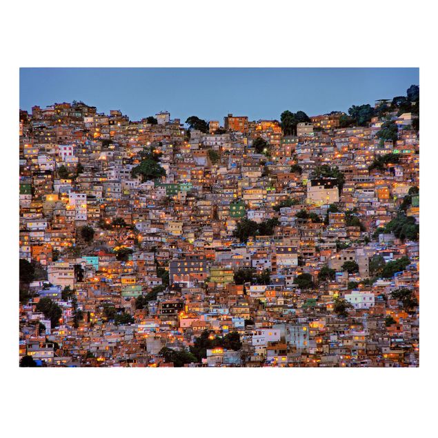 Skyline wall art Rio De Janeiro Favela Sunset