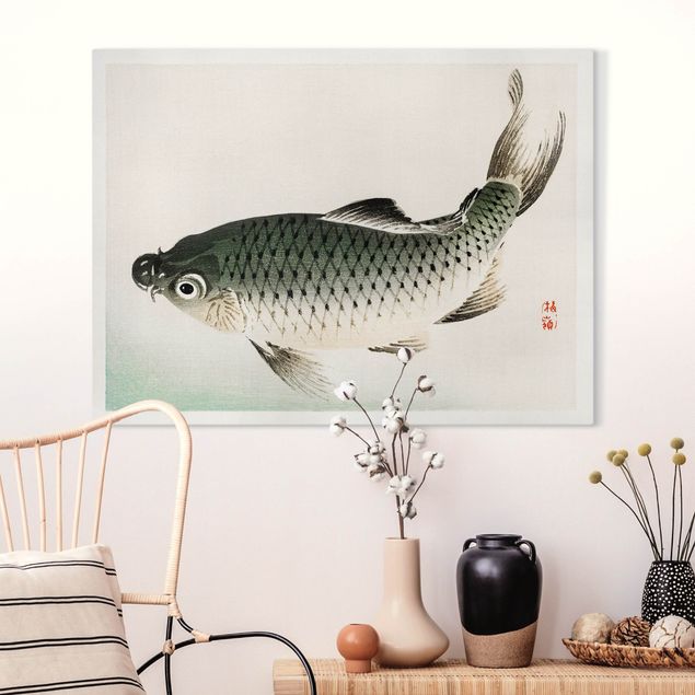 Canvas prints fishes Asian Vintage Drawing Carp