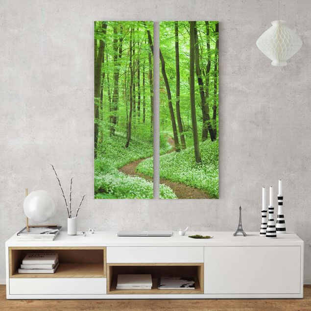 Mountain wall art Romantic Forest Track