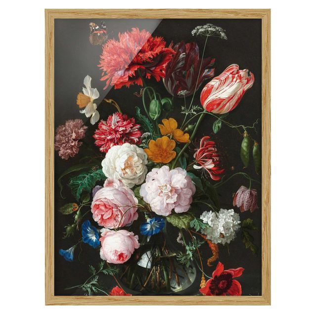 Prints vintage Jan Davidsz De Heem - Still Life With Flowers In A Glass Vase