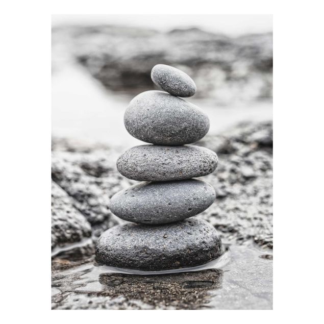 Grey canvas wall art Stone Tower In Water