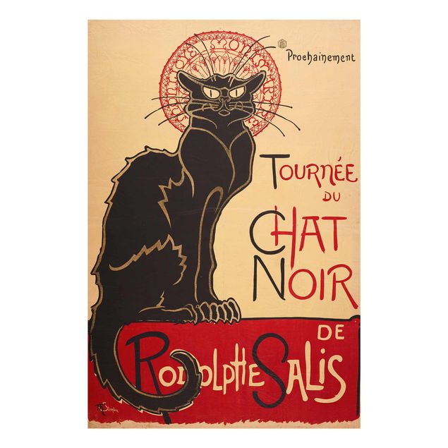 Glass prints sayings & quotes Théophile Steinlen - The Black Cat