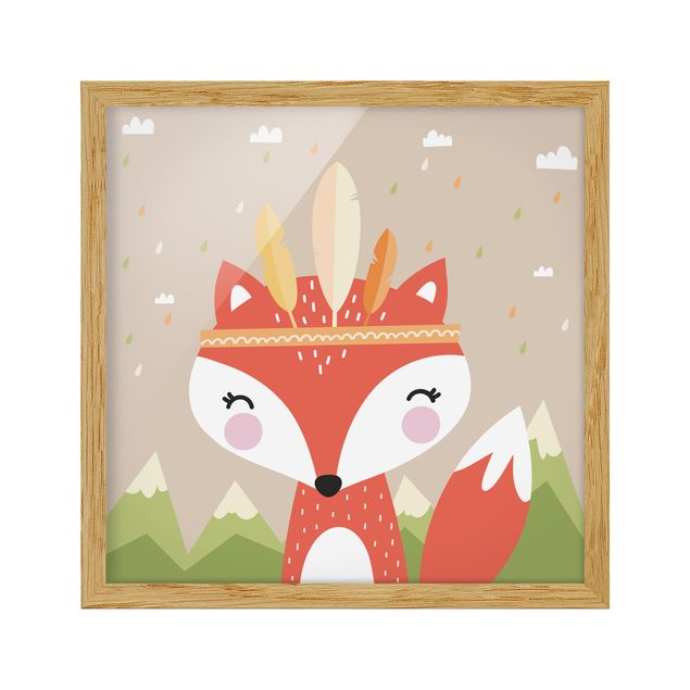 Nursery wall art Indian Fox