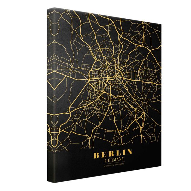 Black prints Berlin City Map - Classic Black