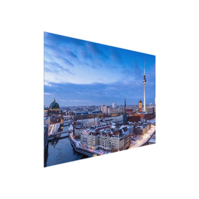 Glass prints architecture and skylines Snow In Berlin