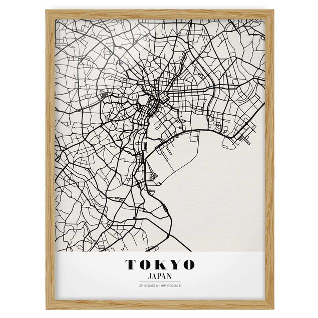 World map pictures framed Tokyo City Map - Classic