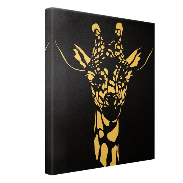 Wall art prints Safari Animals - Portrait Giraffe Black