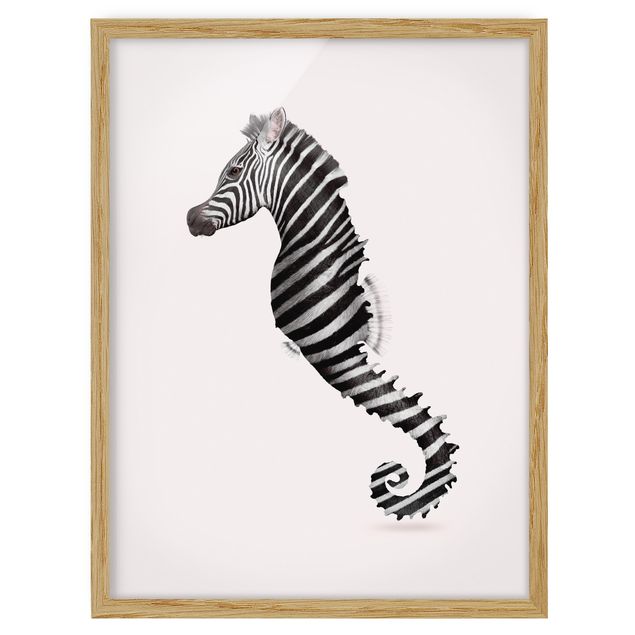 Horse canvas Seahorse With Zebra Stripes