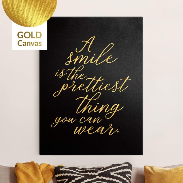 Contemporary art prints A Smile is the prettiest thing Sans Serif Black