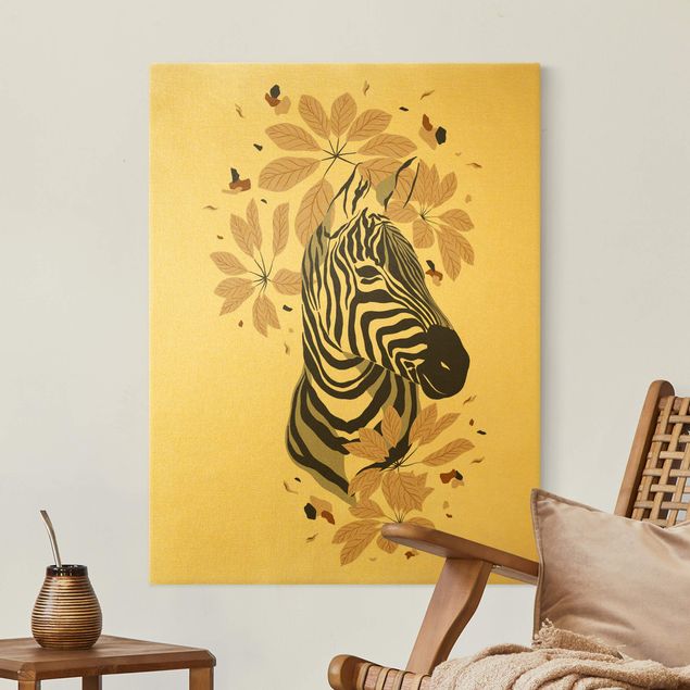 Zebra canvas Safari Animals - Portrait Zebra