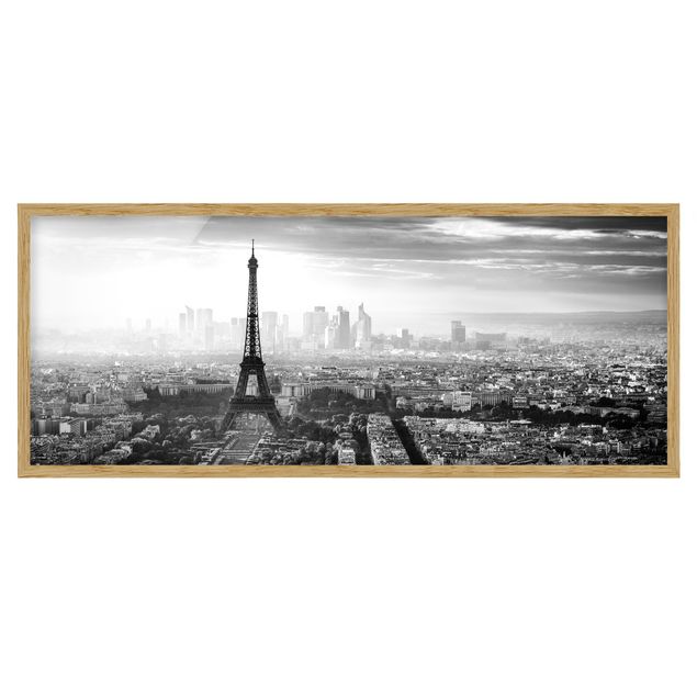 Black and white framed pictures The Eiffel Tower From Above Black And White