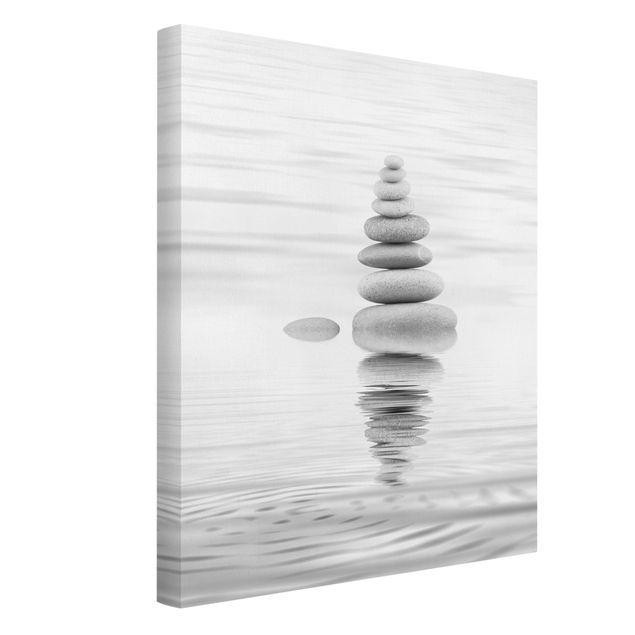 Canvas art prints Stone Tower In Water Black And White