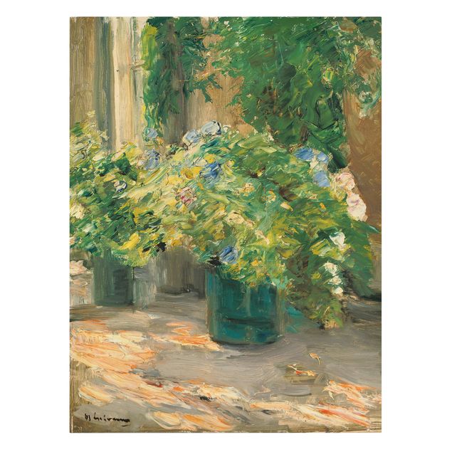 Canvas prints art print Max Liebermann - Flower Pots In Front Of The House