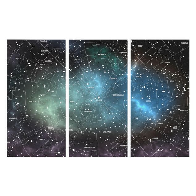 Black prints Stellar Constellation Map Galactic Nebula