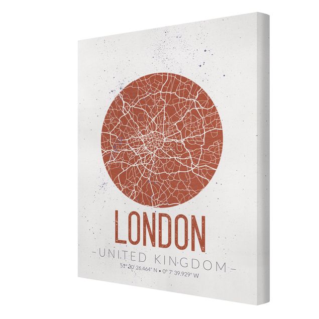 World map canvas City Map London - Retro