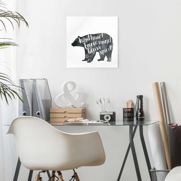 Glass prints sayings & quotes Animals With Wisdom - Bear