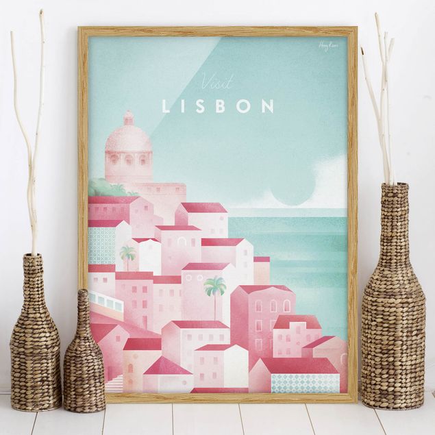 Framed beach wall art Travel Poster - Lisbon