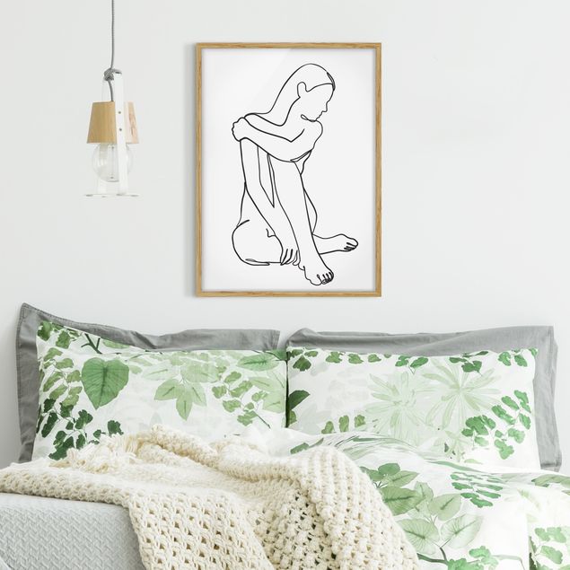 Art posters Line Art Woman Nude Black And White