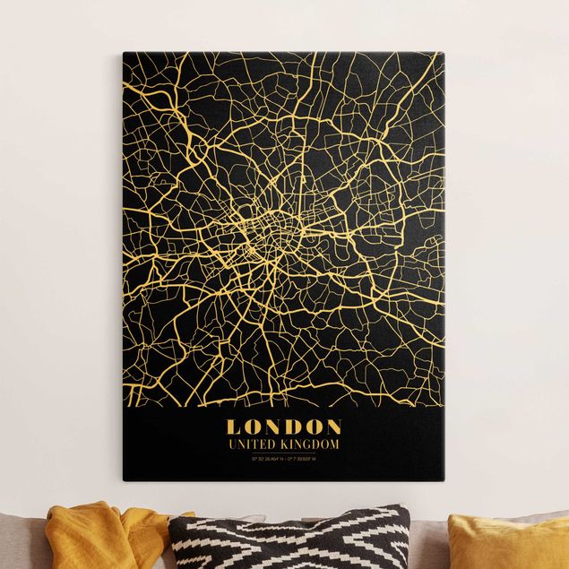 Kitchen London City Map - Classic Black