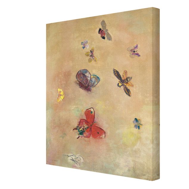 Canvas prints art print Odilon Redon - Colourful Butterflies