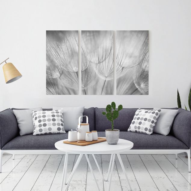 Dandelion canvas wall art Dandelions Macro Shot In Black And White