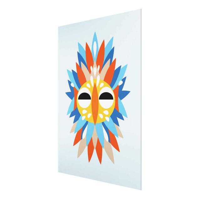 Prints multicoloured Collage Ethnic Mask - Parrot