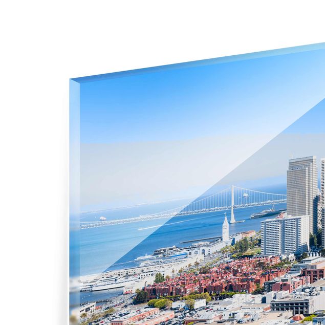Glas Magnettafel San Francisco Skyline