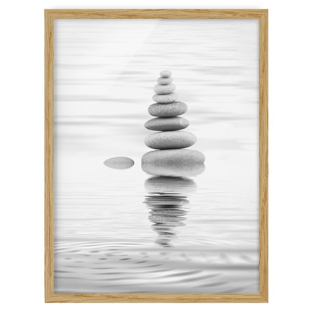 Framed prints black and white Stone Tower In Water Black And White