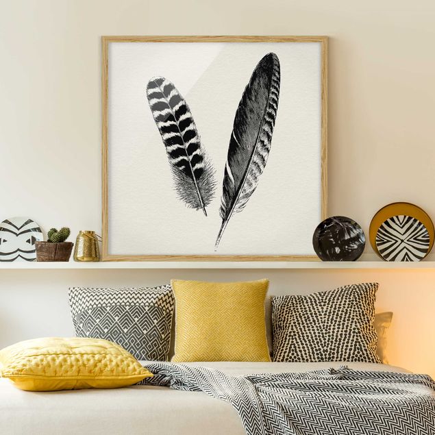 Prints modern Two Feathers - Drawing