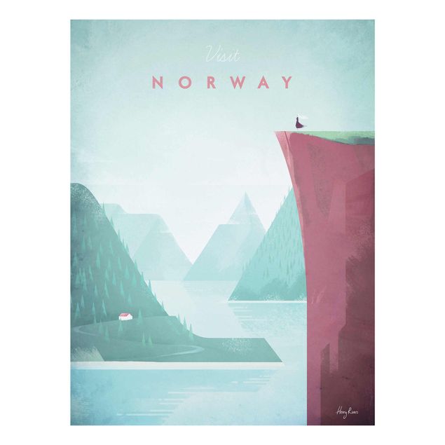 Glass prints architecture and skylines Travel Poster - Norway