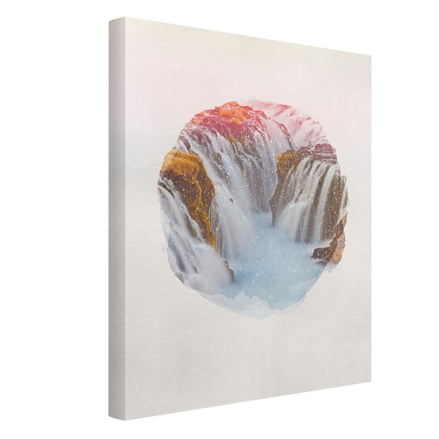 Prints modern WaterColours - Bruarfoss Waterfall In Iceland